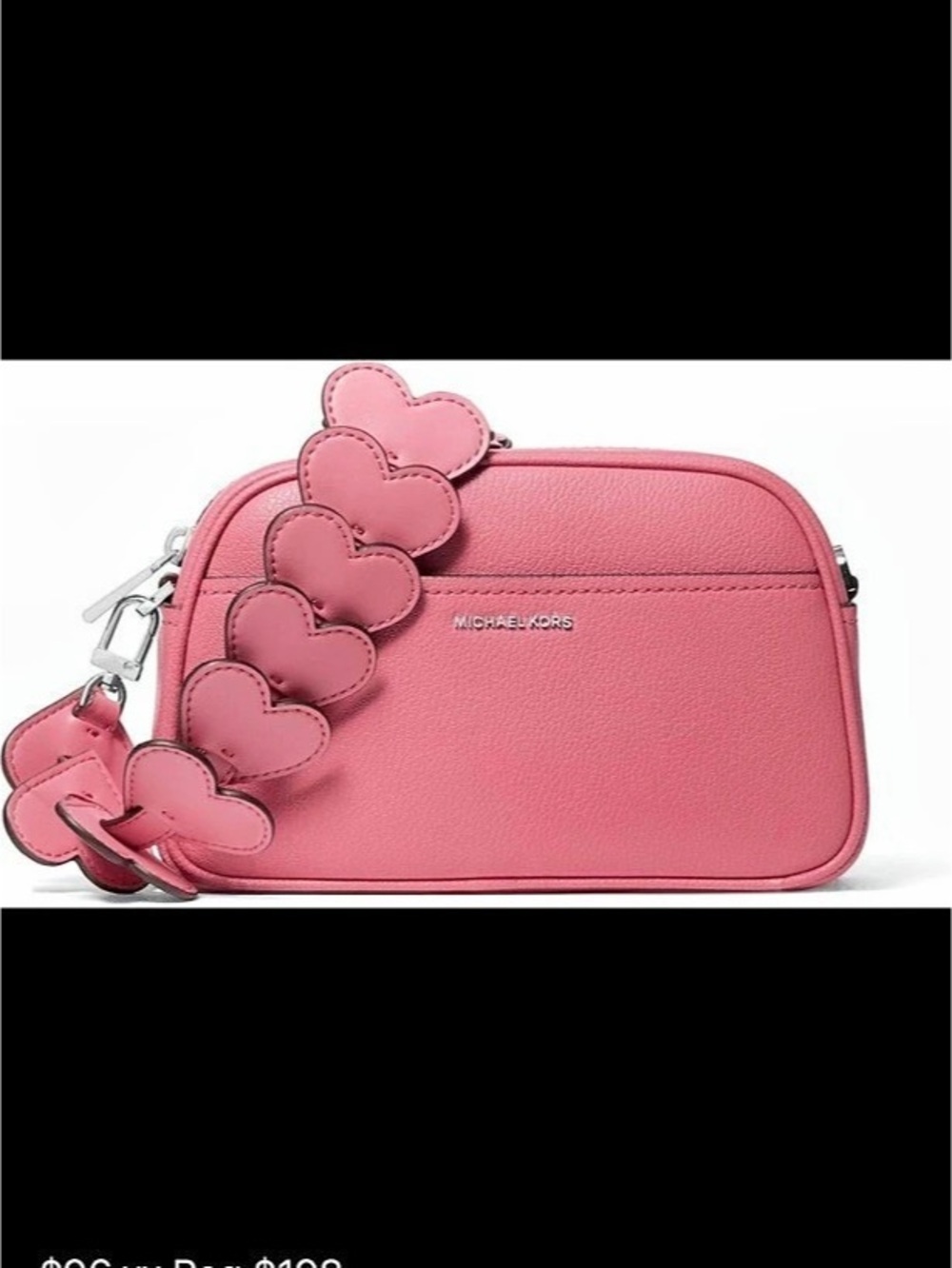 Michael Kors Jet Set Small Leather and Heart Embellished Strap Camera Crossbody